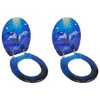 vidaXL Toiletbrillen met deksel 2 st dolfijn MDF, Verzenden, Nieuw