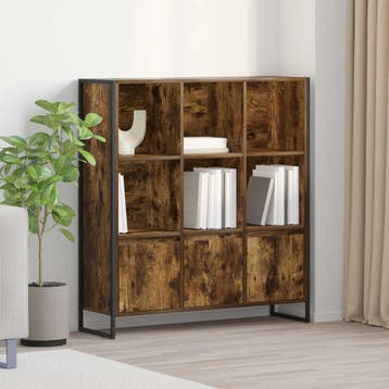 vidaXL Boekenkast 99,5 x 30 x 108 cm Bewerkt hout Rook Eik, Verzenden, Nieuw