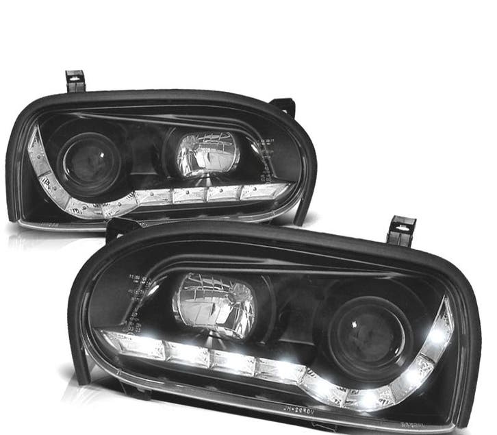 PHARES VOLKSWAGEN VW GOLF 3 LED DIURNE NOIRS, Autos : Pièces & Accessoires, Éclairage, Envoi