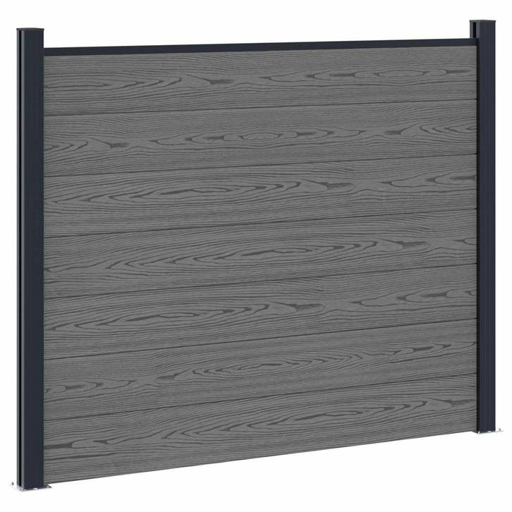 vidaXL Hekpaneel WPC en Aluminium Grijs, Jardin & Terrasse, Clôtures de jardin, Envoi