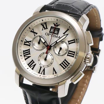 Optima - Swiss Chronograph - OSC392-SL-1 - Black Strap -
