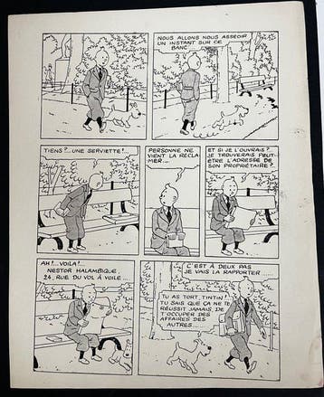 Hergé - 1 Print - Tintin - Maquette dimprimerie Tintin et