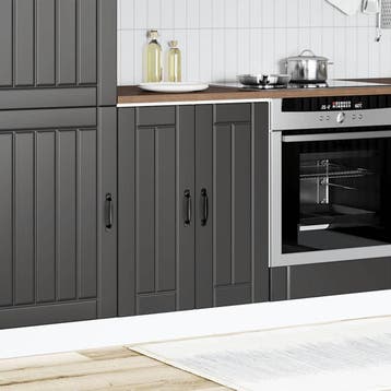 vidaXL Spoelbakonderkast Lucca bewerkt hout zwart, Verzenden