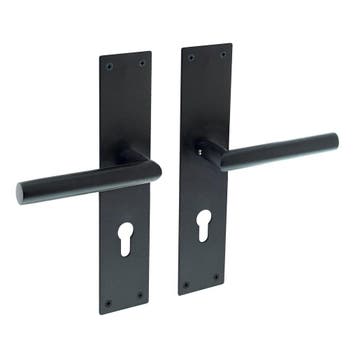 Deurklink jura met schild 250x55x2mm profielcilindergat 7..., Doe-het-zelf en Bouw, Hang- en Sluitwerk, Ophalen of Verzenden, Nieuw
