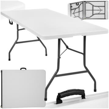 Opklapbare campingtafel 183 x 76 x 74 cm - wit, Verzenden, Nieuw