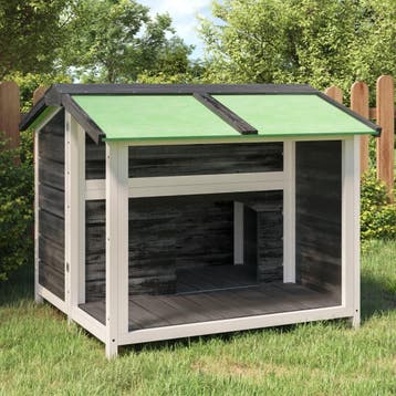 vidaXL Hondenhok 96x87x80,5 cm massief grenenhout grijs, Verzenden