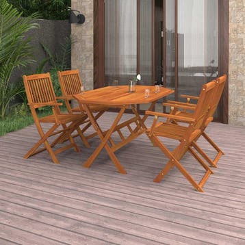 vidaXL 5-delige Tuinset massief acaciahout, Verzenden, Nieuw, Tuinset