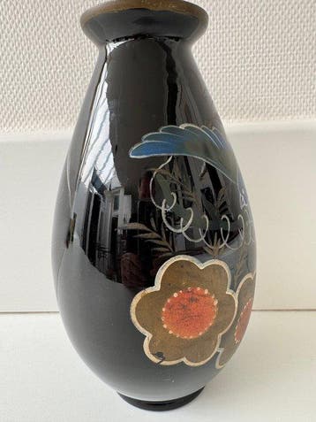 Verreries de manage - Scailmont - Vaas - Blauwe vogel - Glas