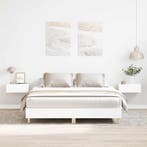 vidaXL Bedframe zonder matras 140x200 cm spaanplaat wit, Verzenden, Nieuw