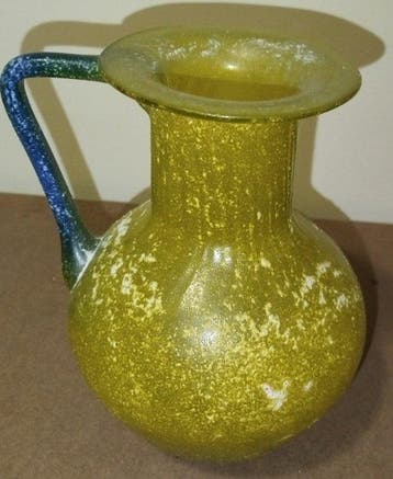 Brocca / Olpe Artistica in Vetro Soffiato a Mano con