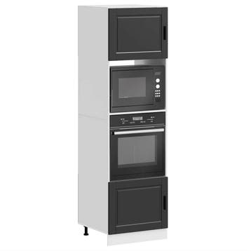 vidaXL Ovenkasten 2 st Porto bewerkt hout zwart, Verzenden