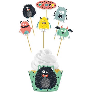 Monster Cupcake Toppers 12 delig, Verzenden