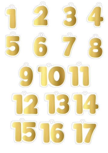 24 Luxe nummers aftelkalender 1-24 - Adventskalender -, Diversen, Wenskaarten, Verzenden, Nieuw