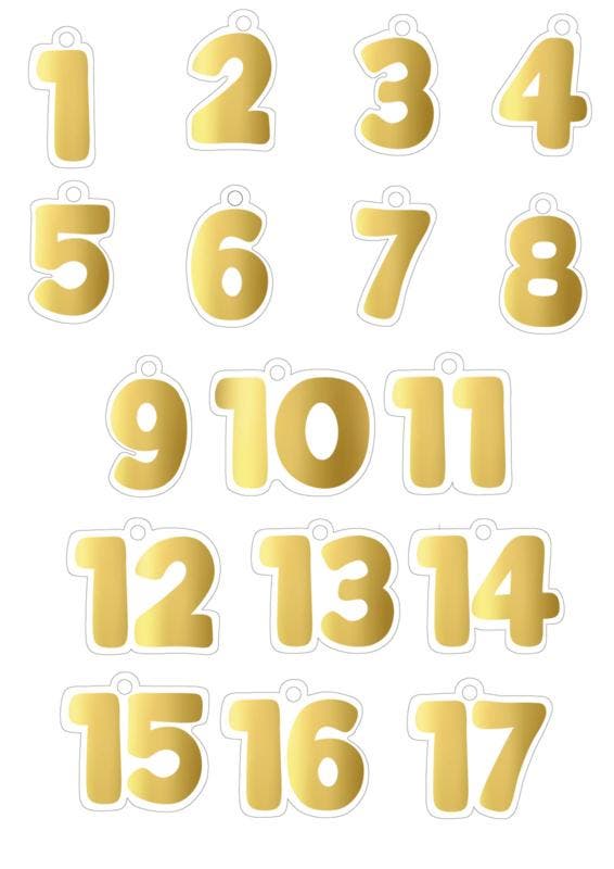 24 Luxe nummers aftelkalender 1-24 - Adventskalender -, Diversen, Wenskaarten, Nieuw, Ophalen of Verzenden
