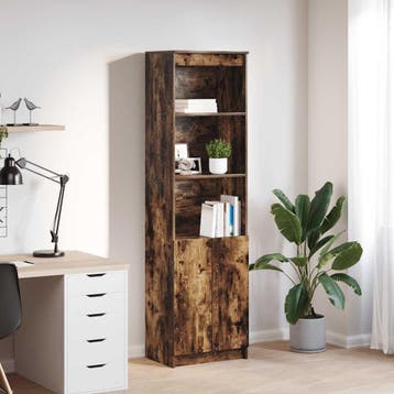 vidaXL Highboard 50x35x180 cm spaanplaat gerookt, Maison & Meubles, Armoires | Dressoirs, Verzenden