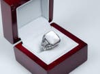Art nouveau - argent 835 - nacre - bague-sceau - Bague, Antiek en Kunst