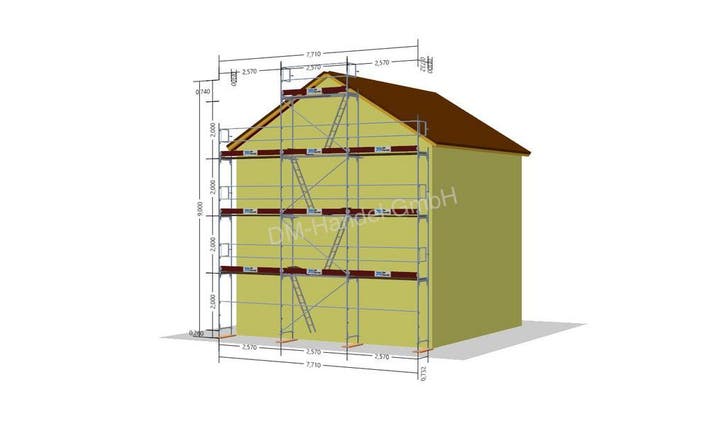 Échafaudage acier complet de 70m² steiger pignon, Doe-het-zelf en Bouw, Steigers, Verzenden