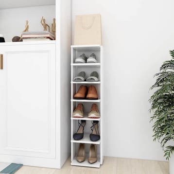 vidaXL Schoenenkast 27,5x27x102 cm bewerkt hout wit, Verzenden