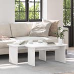 vidaXL Salontafel 2 pcs Wit Massief grenenhout, Huis en Inrichting, Tafels | Salontafels, Verzenden, Nieuw