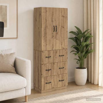 vidaXL Kast Set 2 st 66 x 34,5 x 87 cm Bewerkt hout, Verzenden