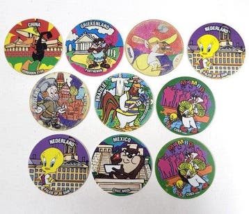 Vintage tazo's Looney Tunes – Tazos World Flippo's, serie, Verzamelen, Verzenden