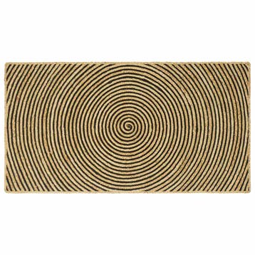 vidaXL Gebied Tapijt Zwart 100 x 200 cm Jute, Maison & Meubles, Ameublement | Tapis & Moquettes, Verzenden