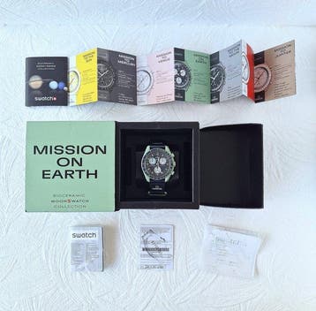 Omega x Swatch - MoonSwatch - Mission on Earth - Sans prix, Bijoux, Sacs & Beauté, Montres | Hommes