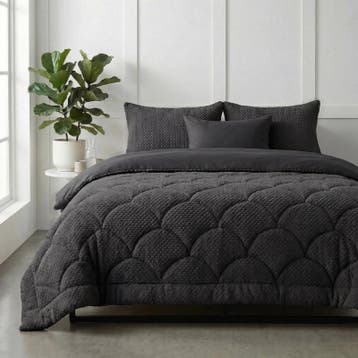 Lazy all-in-one dekbed Teddy fur - antraciet - 200 x 200 cm, Verzenden