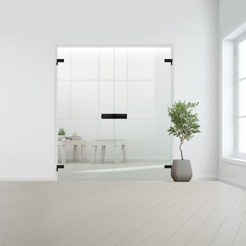 Glazen dubbele binnendeur voor opdek kozijn zwart beslag-Bla, Doe-het-zelf en Bouw, Glas en Ramen, Verzenden, Nieuw