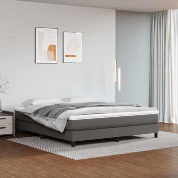 vidaXL Boxspring bed kunstleer grijs 160x200 cm, Verzenden, Nieuw