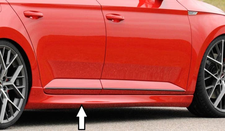 Rieger side skirt | Superb III (3T/3V): 03.15- - Sedan, Comb, Autos : Pièces & Accessoires, Carrosserie & Tôlerie, Envoi