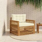 vidaXL Buitensofa Massief Acacia Hout Natuurlijk en Crème, Verzenden, Nieuw