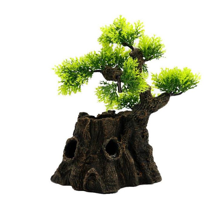 Boomstronk met bonsai OS-158 - aquarium decoratie, Animaux & Accessoires, Poissons | Aquariums & Accessoires, Enlèvement ou Envoi