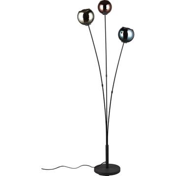Zwarte LED Vloerlamp Trion Seldy met 3 lichtpunten en multic, Huis en Inrichting, Lampen | Vloerlampen, Verzenden, Nieuw