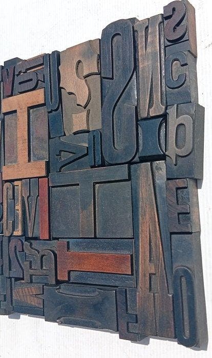 Blocs dimpression - Composition de caractères, Antiek en Kunst, Antiek | Wandborden en Tegels