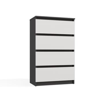 Ladekast M 4 lades antraciet wit 70 cm breed Antraciet wit, 3 of 4 laden, Verzenden, Nieuw, Overige houtsoorten