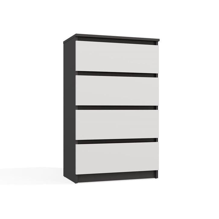 Ladekast M 4 lades antraciet wit 70 cm breed Antraciet wit, Huis en Inrichting, Kasten | Ladekasten, Nieuw, 3 of 4 laden, Overige houtsoorten