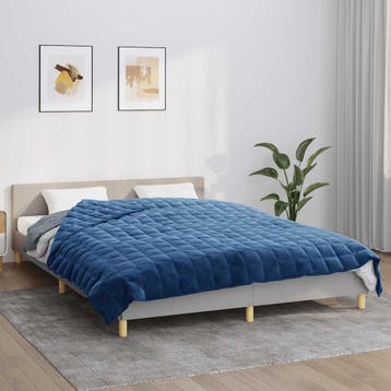 vidaXL Verzwaringsdeken 220x235 cm 11 kg stof blauw, Verzenden, Nieuw