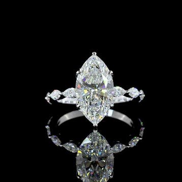 Verlovingsring - 14 karaat Witgoud - 4.20ct. tw. Diamant