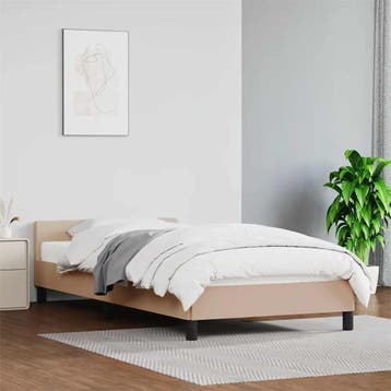 vidaXL Bedframe met hoofdeinde zonder matras Cappuccino, Verzenden, Nieuw