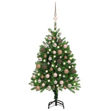 vidaXL Kunstkerstboom met verlichting en kerstballen 120 cm, Verzenden