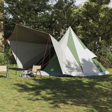 vidaXL Tipi Tent met dak met opslag Groen 510 x 690 x 330 cm, Verzenden