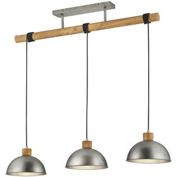 LED Hanglamp Trion Delvira - 3-lichts Rond Antiek Nikkel Alu, Verzenden