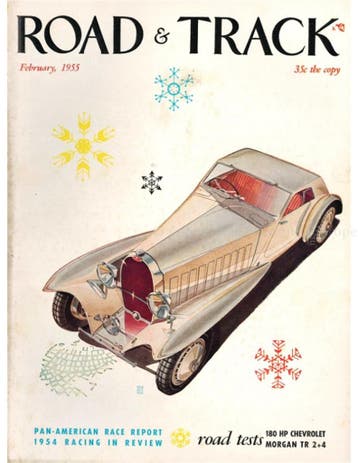 1955 ROAD AND TRACK MAGAZINE FEBRUARI ENGELS, Ophalen of Verzenden