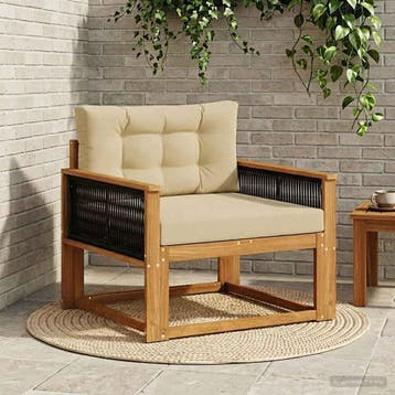 vidaXL Buiten Midden Sofa Naturel, Huis en Inrichting, Zetels | Voetbanken en poefs, Verzenden, Nieuw