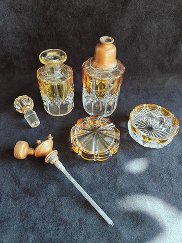 Art Deco Toiletset (3) - Val Saint Lambert - Kristal, Antiek en Kunst