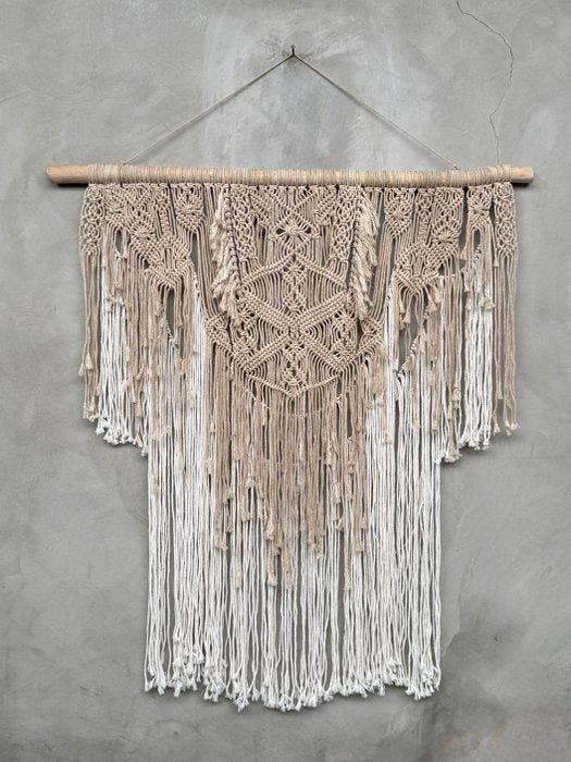 Décoration murale - NO RESERVE PRICE - Beautiful macramé, Antiek en Kunst, Kunst | Designobjecten