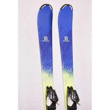 100 110 kinder skis SALOMON QST MAX jr., BLUE/yellow + Atom, Verzenden, Gebruikt, Salomon