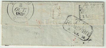Suisse 1836 - Lettre pliée de Zurich vers la Suède, 1836, Gestempeld