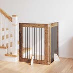 vidaXL Hondenhek met standaarden 2 pcs Oud hout 80 x 100 cm, Verzenden